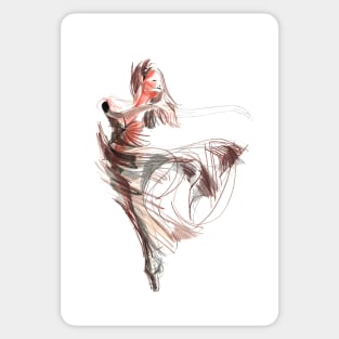 Ballerina Dancer Drawing Sticker